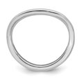 thumbnail image 2 of 925 Sterling Silver Rhodium Plate Wave Stackable Ring Curved, 2 of 7