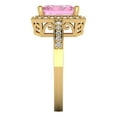 thumbnail image 3 of Clara Pucci 14K Yellow Gold Solid Gold Pink Halo Anniversary Ring for Women - 2.78 cttw Emerald Cut, 3 of 8