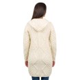 thumbnail image 5 of SAOL Aran Cable Knit Zip Hooded Coat 100% Merino Wool Women's Irish Fisherman Cardigan Sweater Made in Ireland, 5 of 6