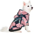 thumbnail image 2 of Honeii Rose Flowers Print Small Dog Hoodies Pet Hooded Sweatshirts Fall Winter Puppy Cat Sweaters Warm Clothes for Small Dogs Outfits Costume-Small, 2 of 7