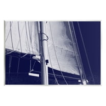 Stupell Navy Blue Nautical Boat Mast Landscape Photography Wall Plaque Unframed Art Print Wall Art