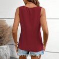 thumbnail image 5 of Otntypg Womens Tank Tops Loose Fit Ruched V Neck Solid Color Sleeveless Cute Flowy Tops Casual Basic Banded Shirts Red XL, 5 of 8