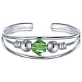 thumbnail image 3 of Bling Jewelry Womens   Green Crystal Bead Midi Toe Ring Silver Band, 3 of 4