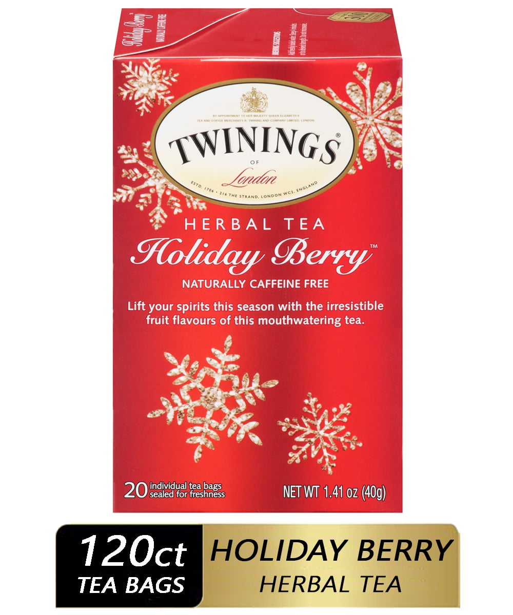 Twinings Holiday Berry Herbal Tea Bags, 120 Count (6 Boxes of 20