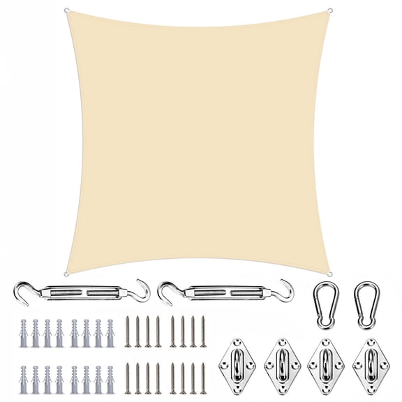 ColourTree Rectangle Sun Shade Sail with Hardware Kit - 95% UV Block & Waterproof Patio Canopy, Outdoor Garden Carport Cover
