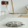 thumbnail image 3 of Geometrical Round Floor Cushion with Handle, Boho Style Tribal Abstract Squares Triangles Aztec Contemporary Art Deco Like, Pillow for Living Room & Dorms, 18" Round, Grey Cream, by Ambesonne, 3 of 4