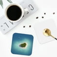 thumbnail image 5 of Kll Square Drink Coasters Set Of 4,Pu Leather Absorbent Coasters Set Decorative Coffee Cup Coasters Housewarming Gift For Home Decor-Paradise Island In The Form Of Heart, 5 of 9