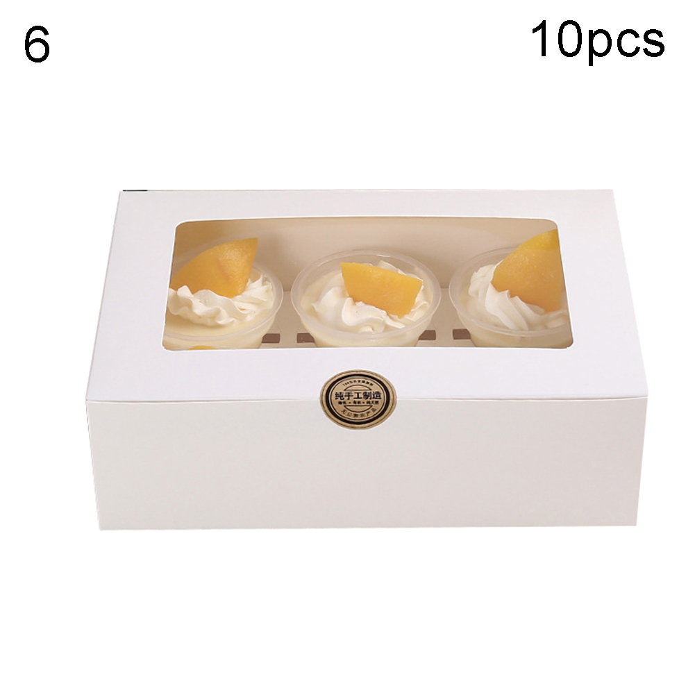 Yesbay Cupcake Box 10Pcs Kraft Paper Cupcake Box Bakery Cake Container