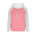 thumbnail image 4 of FAIWAD Hoodies for Women Long Sleeve Drawstring Hooded Pullover Tops Trendy Color Block Sweatshirts with Pockets, 4 of 8