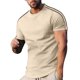 thumbnail image 1 of Tops para hombre, blusas y camisas de cuello redondo y manga corta para hombre. Camiseta deportiva informal de manga corta con rayas laterales y cuello redondo para hombre. Blusa para hombre., 1 of 5