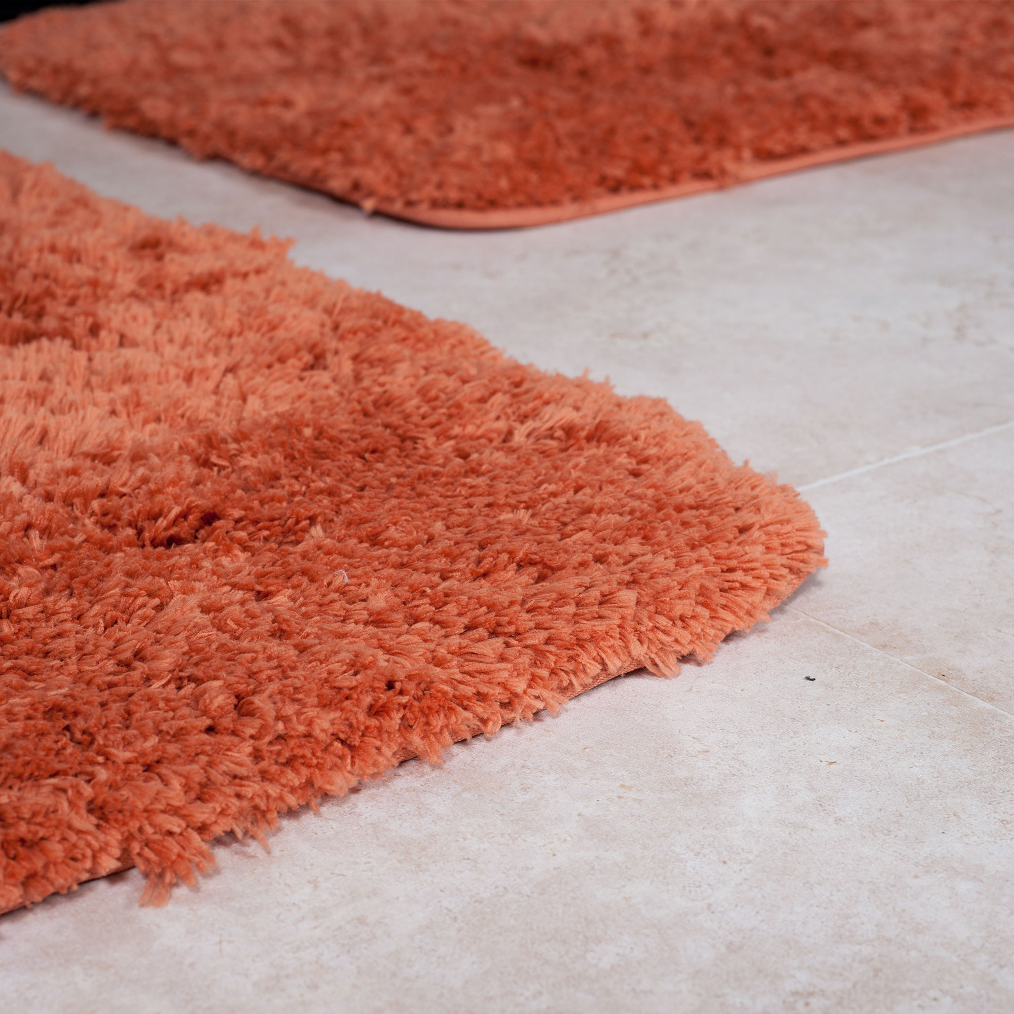 Somerset Home 3 Piece Super Plush Non-Slip Bath Mat Rug Set - Rust