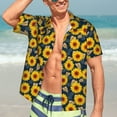 thumbnail image 5 of Yiaed Sunflowers Print Hawaiian Shirt for Men Short Sleeve Button Down Shirts Beach Shirts for Men-XX-Large, 5 of 5