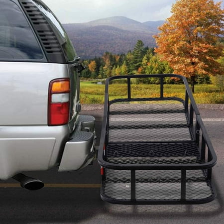 - Goplus Folding Cargo Carrier Luggage Rack Hauler Truck or Car Hitch 2'' Receiver