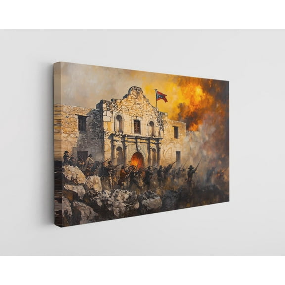 Battle of the Alamo Canvas Wall Art - High-Quality Historic Print - Handcrafted American History Decor - Stylish Wall Art - Gift for History Enthusiasts