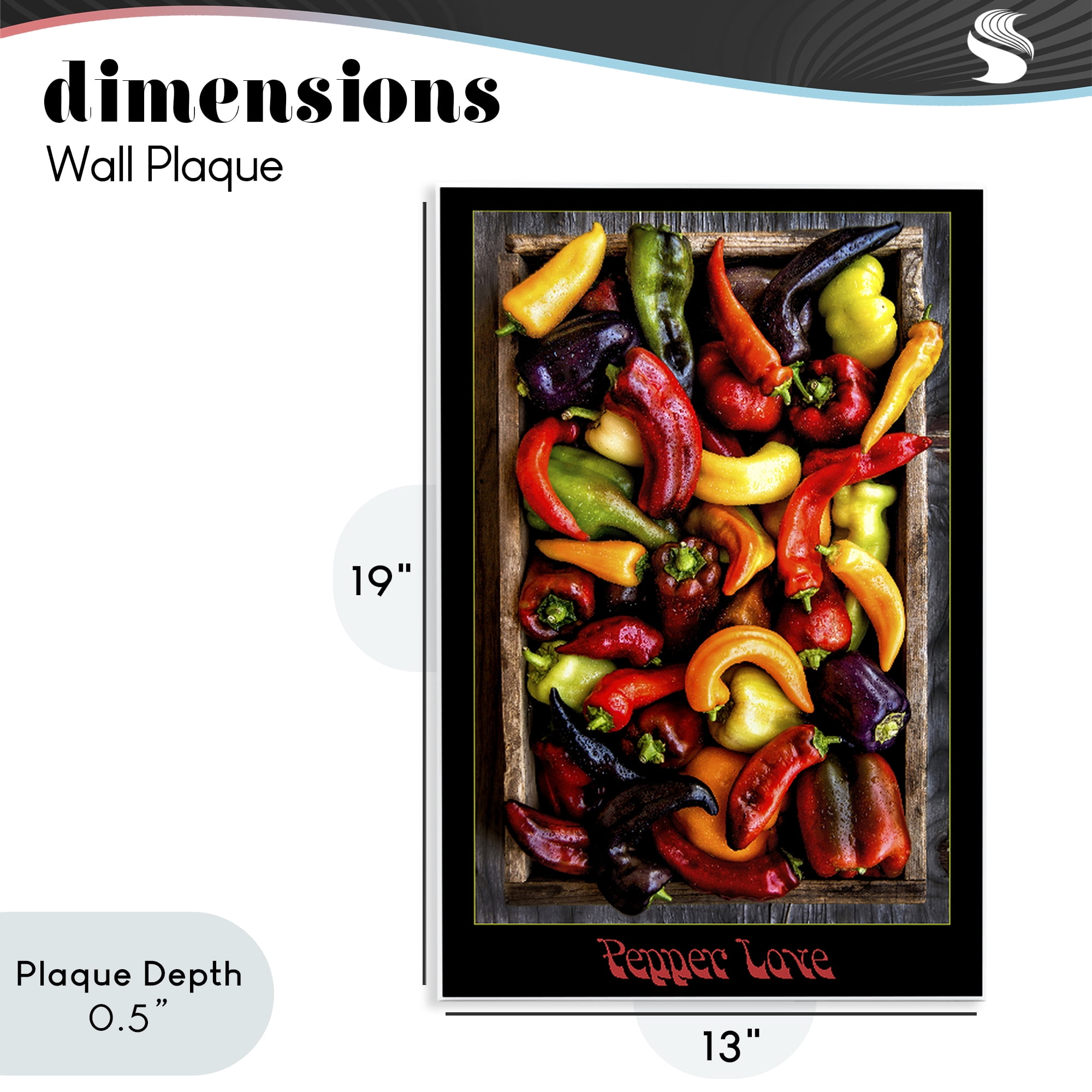 Stupell Industries Pepper Love Vibrant Vegetables Wall Plaque Art, design by Carl Kravats