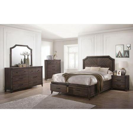 dark grey oak bedroom furniture 4pc set queen size bed w storage