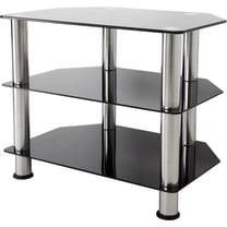 AVF Transitional Steel and Glass TV Stand for up to 32" TVs in Black/Chrome