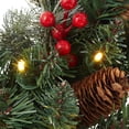 thumbnail image 6 of Casafield 24 Inch Pre-Lit Artificial Christmas Wreath with LED Lights, Pine Cones and Berries Indoor/Outdoor Holiday Décor, 6 of 7