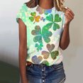 thumbnail image 5 of Amzcrzy Womens Tops Mode Imprimé Trèfle T-Shirt de la Saint-Patrick Col Rond T-Shirts de la Saint-Patrick Décontractés Tendance Manches Courtes Hauts pour Femme, 5 of 5