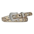thumbnail image 3 of Cinturón de mujer con diamantes de imitación y hebilla de metal moderno, brillante, decorativo, Y2K. Oro, 3 of 9
