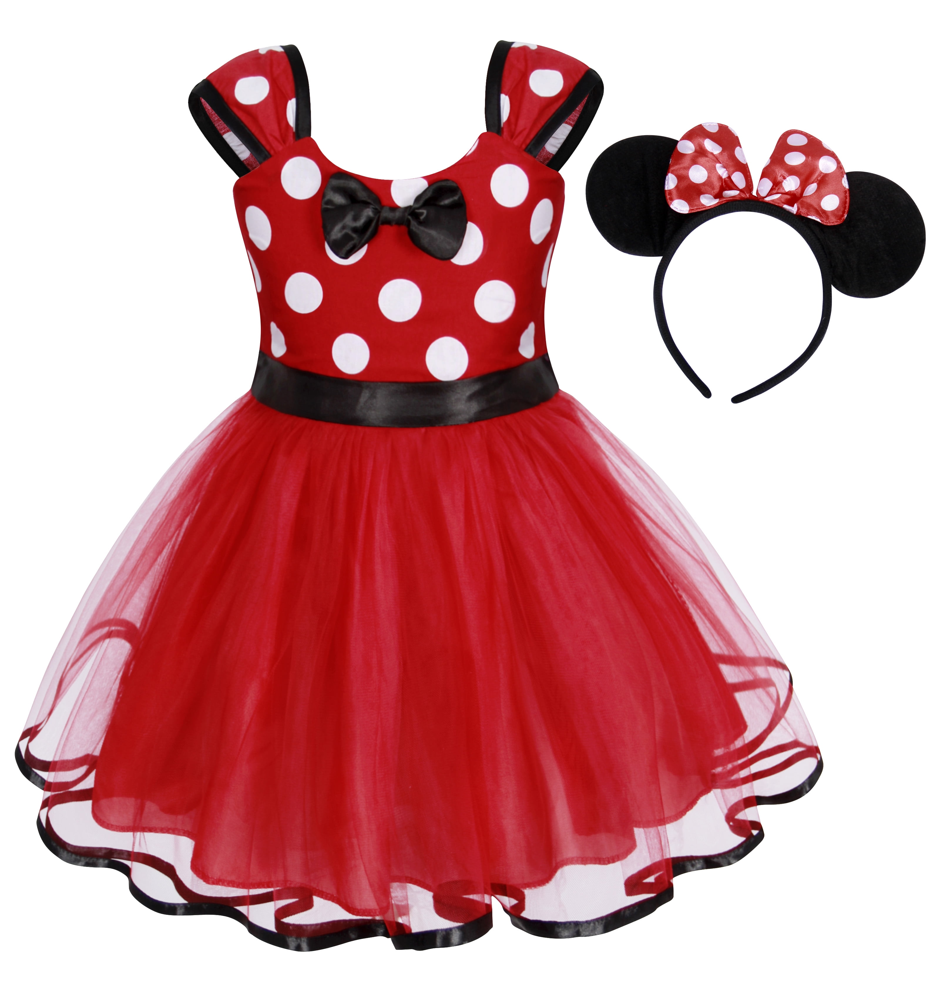 Jurebecia Mouse Mini Costume Baby Fancy Dress up Princess Bowknot Tutu