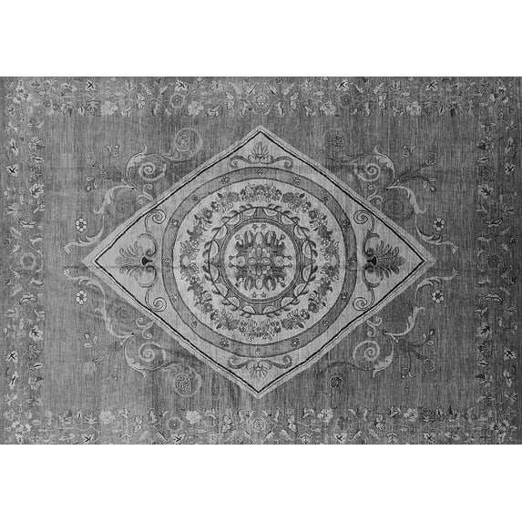 Ahgly Company Indoor Rectangle Oriental Gray Industrial Area Rugs, 8' x 12'