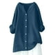 thumbnail image 1 of Blusa holgada con botones para mujer: camisa de manga larga y color liso, top informal con cuello en V para el trabajo o el fin de semana, tallas S-5XL., 1 of 4