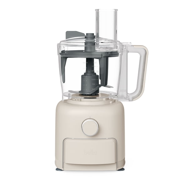 Bella CHOP 10-Cup Food Processor, 800-Peak Watt Electric Food Processor with 6-Blade System, Bowl Scraper, Extra-Wide Feed Tube & Built-In Storage, Oatmilk