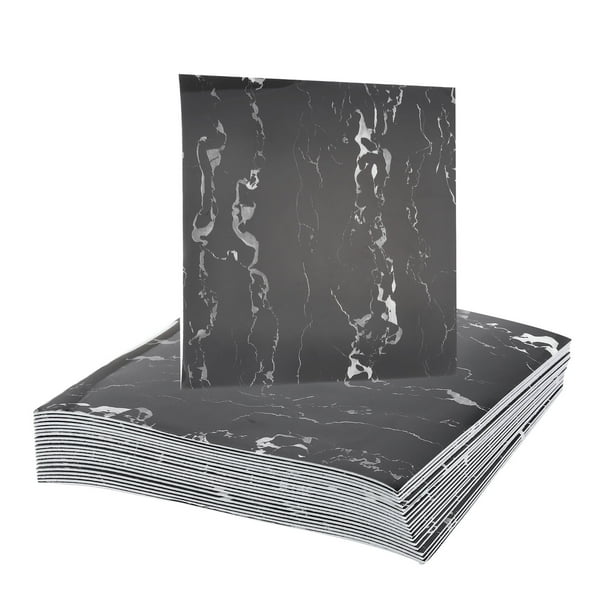 Uxcell 20Pcs Azulejos de Mármol Autoadhesivos, Panel de Pared Impermeable para Salpicadero, Azulejos de Ducha Autoadhesivos de 11.81"x11.81" para Baño, Diseño de Dragón de Cristal Blanco