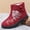 Red, variant on Women's Winter Snow Boots - Artificial plush Lined Waterproof Slip-On Booties for Cold Weather