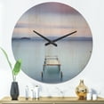 thumbnail image 2 of Designart 'Bright Purple Sky Over Lake' Modern Wood Wall Clock, 2 of 5