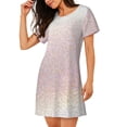 thumbnail image 2 of Zufioo Glitter Light Pearl Print Women's Nightgown, Round Neck Short-sleeved Pajamas, Home Wear Suitable for Home and Outing, 2 of 6