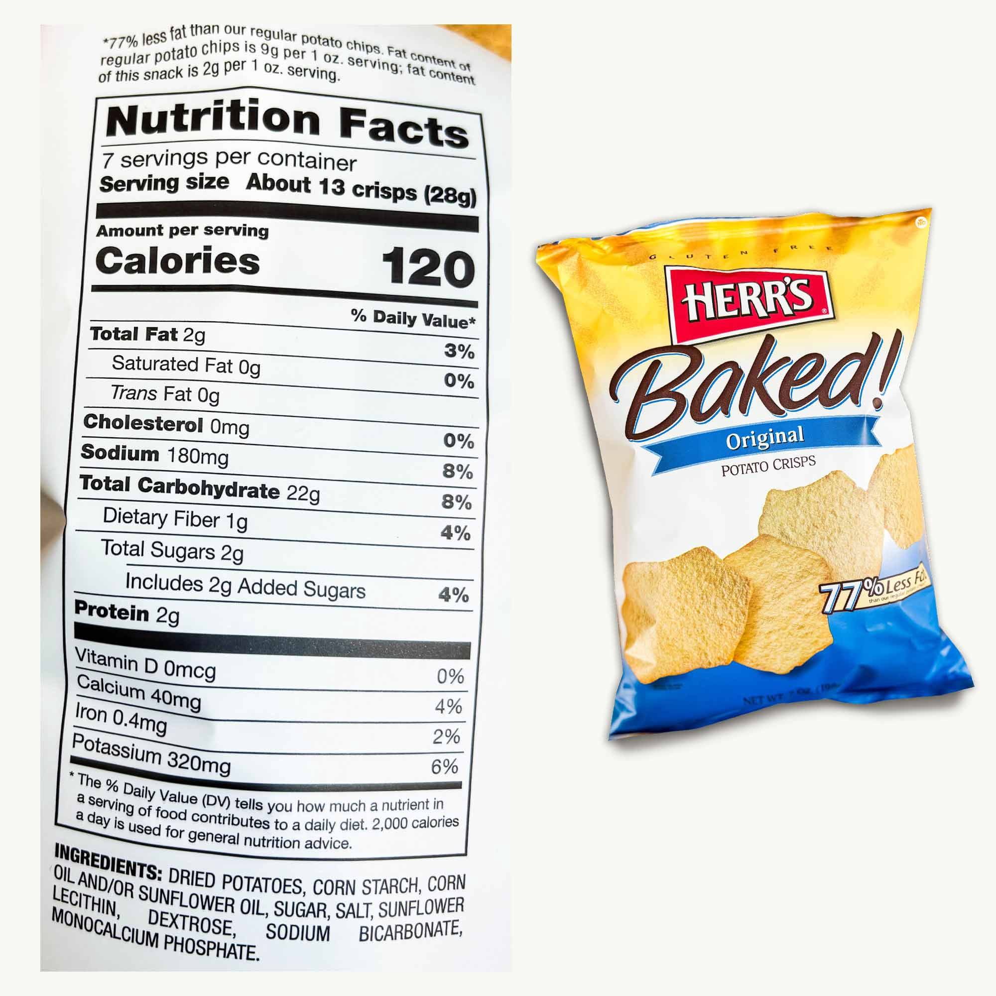 Herr's Baked Potato Crisps (3, 7oz bags) - Original - Sour Cream Onion - Cheddar Sour Cream - Salted Caramel Bites Mini Rice Cakes (4oz) - 4 Items
