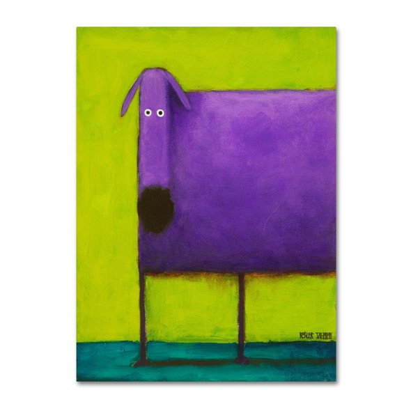 Purple Dog I by Daniel Patrick Kessler, 14x19-Inch Canvas Wall Art