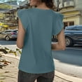thumbnail image 5 of Womens Tops Women's Fashion Casual Short Sleeved T Shirt Round Neck Solid Color Loose Top Vest 1 Athletic Tops for Women Loose Fit Business Shirts Women Neck Top Camisole Tall Clothes Ballet Blue XL, 5 of 9