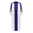 thumbnail image 3 of Rswnyirn Robe de Chanteur d'Église pour Garçons Filles Col en V Manches Longues Fermeture Éclair Robe Maxi Chrétienne Prêtre Violet 12, 3 of 6
