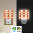 thumbnail image 2 of Yayeee LED Night Light for The Home Plug in With Light Sensors 2 Pack, Orange Geometric Circles, 2 of 6