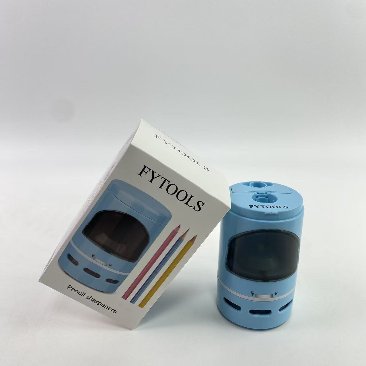 FYTOOLS Pencil sharpeners,Wireless Automatic Pencil Sharpenerfor 6.5-8mm Colored Pencils, BatteryOperated,Fast Sharpening,Blue