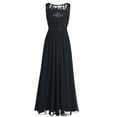 thumbnail image 5 of iiniim Women's Floral Lace Appliques Chiffon Wedding Bridesmaid Long Dress Prom Evening Gowns, 5 of 7