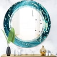 thumbnail image 1 of Designart 'Precious Blue Fabuleux Pattern' Moderne Miroir Mural Rond - Triple C 32x32, 1 of 3