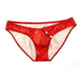 thumbnail image 2 of Mens Underwear Man Imitation Leather Patent Leather Knickers Low Waist Lingerie Briefs, 2 of 6