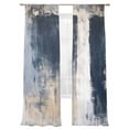 thumbnail image 2 of Navy Blue Grey Semi Sheer Curtains 84 Inch Length 2 Panels Set, Modern Abstract Art Rustic Sheer Kitchen Curtain Privacy Voile Window Curtain for Living Room Bedroom Rod Pocket Drapes, 2 of 7