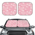 thumbnail image 2 of Naloa Pink Flamingos and Flowers 2 Piece Foldable Car Sun Shades, Car Windshield Sunshade, Front Window Sunshade for Car, Truck, SUV - Small, 2 of 7
