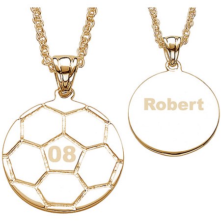 Personalized Planet Engraved Soccer Pendant