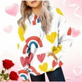 thumbnail image 2 of Girls Cute Valentines Day Sweatshirts Hoodies Tween Printed Long Sleeve Comfortable Pullover Shirts Graphic Hoodies Cute Hoodies for Girls Yellow 2-3Y, 2 of 5