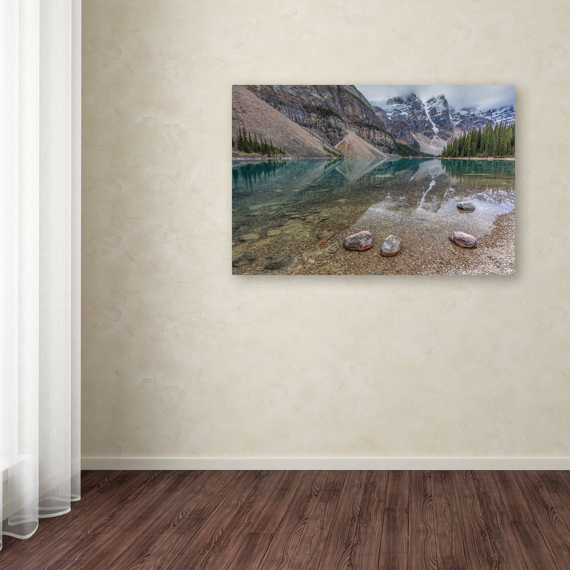 Pierre Leclerc 'Calm Moraine Lake ' Canvas Art 16 x 24