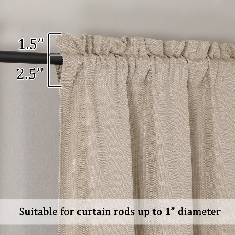 OVZME Bethany Light Filtering Faux Linen Curtains, 54 in photo 2