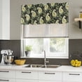 thumbnail image 5 of Black Teal Boho Botanical Valances for Windows, Decorative Rod Pocket Window Valance Curtains, Southwestern Retro Ethnic Tribal Short Curtain Drapes for Kitchen/Living Room, 2 Panels, 42" W x 18" L, 5 of 8