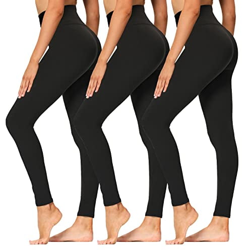 Crazy Fashion Ribbed Black High Waisted Thick Leggings for Women Soft Tummy  Control Legging Soft Elastic Sports Workout Gym Running Yoga Stretchy Pants  UK (Black, 8-10) : : Fashion