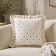 thumbnail image 5 of Plaid Vintage Throw Pillow,Lvory,Halloween Ruffles Decorative Pillow for Couch, Bedroom 18" x 18", 5 of 6